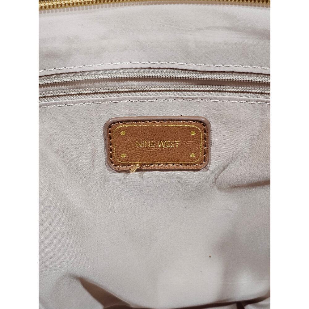 Nine West Yellow Shoulder Bag, 9W logo Charm, Spring Style, Stud Accents, Large - Picture 9 of 12